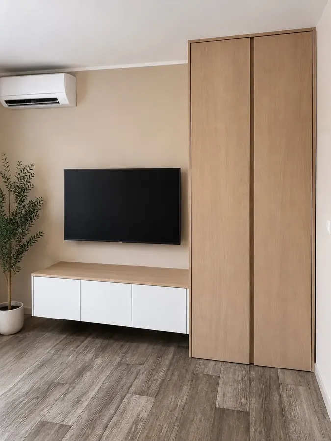 Zabudowa RTV z regałem – CNC Rajewski